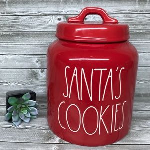 Rae Dunn Santaβs cookies canister red Christmas